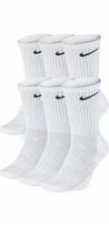 Nike Dlouhé ponožky Everyday Cushion Crew, 6 kusů, bílé, sportovní, velikost L