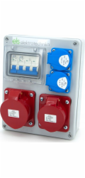 ELS Elektrotechnika Rozvaděč budov Mikołajki 32/4 + 16/4 + 2*GS + ochrany, nástěnná skříň, 4NO21B11B1/4
