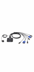 ATEN 2-port KVM USB mini, 1m kabely, DO