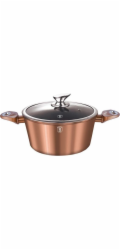 Kastrol s mramorovým povrchem a poklicí 24 cm Rosegold Metallic Line BH-1515