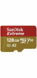 SanDisk micro SDXC karta 128GB Extreme Action Cams and Drones (190 MB/s Class 10, UHS-I U3 V30) + adaptér