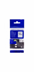 PRINTLINE kompatibilní páska s Brother HSe-231, 12mm, černý tisk/ bílý podklad, bužírka
