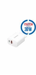 Intenso Power Adapter W30AC  1x USB-A 1x USB-C 30W     white