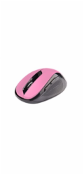 C-TECH myš WLM-02, černo-růžová, bezdrátová, 1600DPI, 6 tlačítek, USB nano receiver