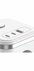 Viking síťový adaptér Y33, 3x 230 V, 1x USB-A, 2x USB-C, tlačítko ON/OFF, bílá