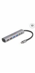 Delock 6 portový rozbočovač USB se 4 x zásuvkami USB Typu-A a se 2 x zásuvkami USB Type-C™
