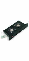 Ventilační jednotka Triton 19" Horizontální 230V/46W, 2U, 2x ventil, bimetalový termostat, černá