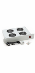 Ventilační jednotka Triton 19" Horizontální 230V/92W, 2U, 4x ventil, bimetalový termostat, bílá