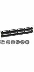 Solarix SX48-6-UTP-BK 19" Patch panel Solarix 48 x RJ45 CAT6 UTP černý