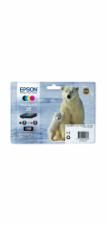 EPSON ink čer+bar "Lední medvěd" CLARIA Premium 26 - multipack (CMYK)