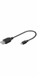 PREMIUMCORD Redukce USB 2.0 A - Micro B OTG, kabel (F/M, On The Go kompatibilní)
