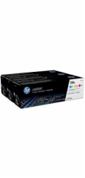 HP 128A CMY 3-pack LJ Toner Cart, CF371AM (1,300 / 1,300 / 1,300 pages)