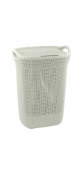koš 57l na použité prádlo,bílý KNIT