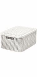 Box Curver Style M 18L s víkem krémově bílý