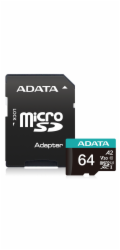 ADATA MicroSDXC karta 64GB Premier Pro UHS-I V30S (R:100/W:80 MB/s) + SD adaptér