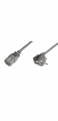 Digitus Netzanschlusskabel (schwarz, 1,80 Meter, Kaltgeräte-Buchse, Stecker 90° abgewinkelt)