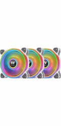 Thermaltake Ventilátor Riing Quad 12 RGB TT Premium Edition, 3 kusy (bílý, sada 3 ks, 1x ovladač, 120 mm)