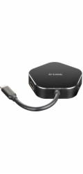 D-Link DUB-M420 4v1 USB-C Hub s HDMI/USB-C nabíjecím portem (černý/stříbrný)