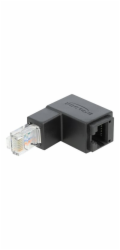 DeLOCK adaptér RJ-45 zástrčka Cat.6 > zásuvka, pod úhlem 90°