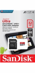 SanDisk MicroSDHC karta 32GB Ultra (120MB/s, A1 Class 10 UHS-I, Android - Tablet Packaging, Memory Zone App) + adaptér