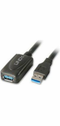 Lindy USB 3.2 Gen 1 aktivní prodlužovací kabel, USB-A samec > USB-A samice (černý, 5 metrů)