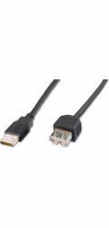 Digitus USB 2.0 Verlängerungskabel, USB-A Stecker > USB-A Buchse (schwarz, 1,8 Meter)