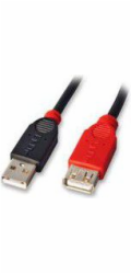 Lindy USB 2.0 aktivní prodlužovací kabel Slim, USB-A samec > USB-A samice (černý, 5 metrů)