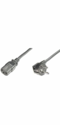 Digitus Netzanschlusskabel (schwarz, 0,75 Meter, Kaltgeräte-Buchse, Stecker 90° abgewinkelt)