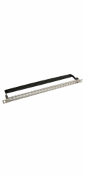 Patch panel Solarix modulární neosazený 24 portů, nerez 0,5U