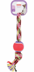 Hračka Zolux Rope s tenisovým míčkem, rukojeť 40 cm