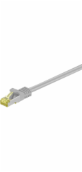 Goobay Propojovací kabel RJ-45 Cat 6.a S/FTP (PiMF), s kabelem Cat.7 (šedý, 1 metr)