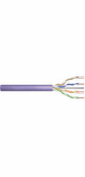 Digitus DIGITUS instalační telekomunikační kabel, kat. 6, U/UTP, Dca, drát, AWG 23/1, LSOH, 305m, fialový, karton
