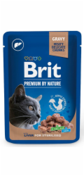 BRIT Premium Cat Liver Sterilised - mokré krmivo pro kočky - 100g