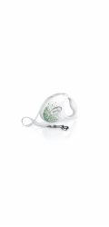 FLEXI Glam Splash Leaf with Swarovski crystals S - Dog Retractable lead - 3 m - white
