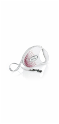 FLEXI Glam Splash Pink with Swarovski crystals M - Dog Retractable lead - 5 m - white