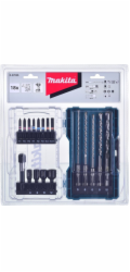 Makita Bohrer-Bit-Set SDS Plus, 18-teilig, Bohrer- & Bit-Satz (Klappbox mit transparentem Deckel)