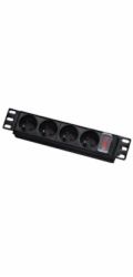 10" rozvodný panel LEXI-Net 4x230V, vypínač, indikátor napětí, kabel 1,8m, 1U