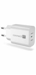 CONNECT IT Voyager2 nabíjecí adaptér 1×USB-C, 25W PD, bílá