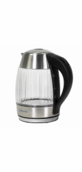 Salente StripeGlass, rychlovarná konvice 1,8 l, nerez/skleněná, červené podsvícení