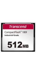TRANSCEND CompactFlash Card CF180I, 512MB, SLC mode WD-15, Wide Temp.