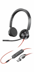 Poly Blackwire 3325 MS Teams náhlavní souprava, 3.5 mm jack + USB-C/A adaptér, stereo