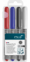 Pica Permanent-Pen 1,0mm  assorted with Instant-White-Pen