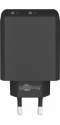 Goobay Duální rychlonabíječka USB-C 36 Wattů (černá, 2x USB-C, Power Delivery)