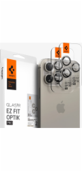 Spigen Spigen Glass tR EZ Fit Optik Pro 2 ks, přírodní titan - iPhone 15 Pro/15 Pro Max