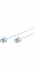 Goobay Ultraflexibilní tenký patch kabel Cat.6a, U/FTP (bílý, 0,5 metru, extra krátké konektory)