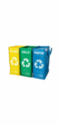 Sada Sixtol tašky na tříděný odpad Sort Easy 3 Slim, 18 x 30 x 40 cm, 3 x 22 l, 3 ks