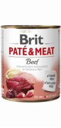 BRIT Paté & Meat s hovězím masem - mokré krmivo pro psy - 800 g