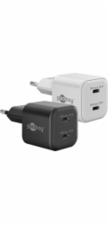 Goobay USB-C Dual-Schnellladegerät Nano, PD, GaN, 35 Watt (weiß, 2x USB-C, Power Delivery 3.0)