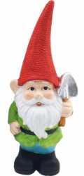 Dekorace MagicHome, Trpaslik s cervenym kloboukem, keramika, 12,5x8,5x28 cm