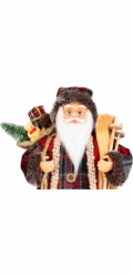 Dekorace MagicHome Vanoce, Santa, s darkem, cerveny, 30 cm